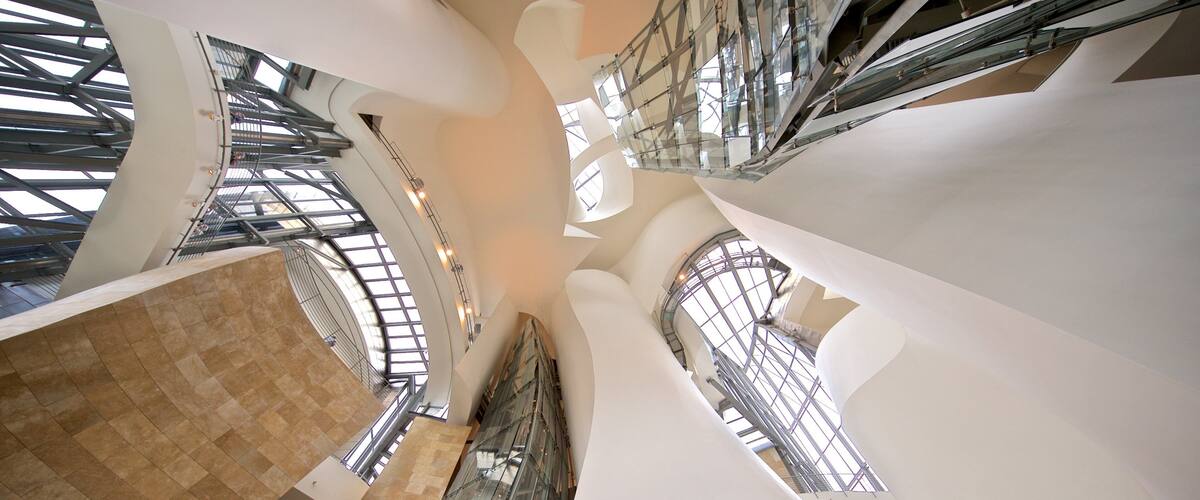 Guggenheim Museum Bilbao featuring interior views