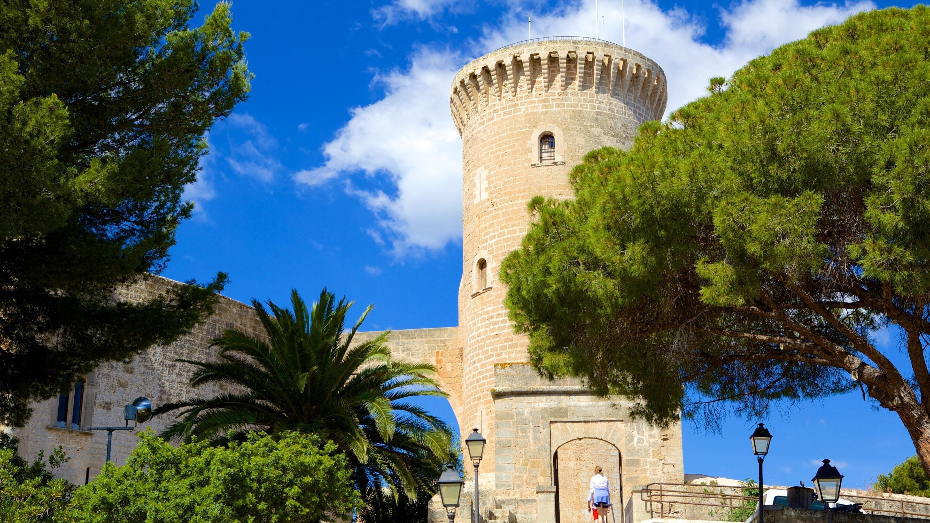 Castillo de Bellver fasiliteter samt slott og historisk arkitektur