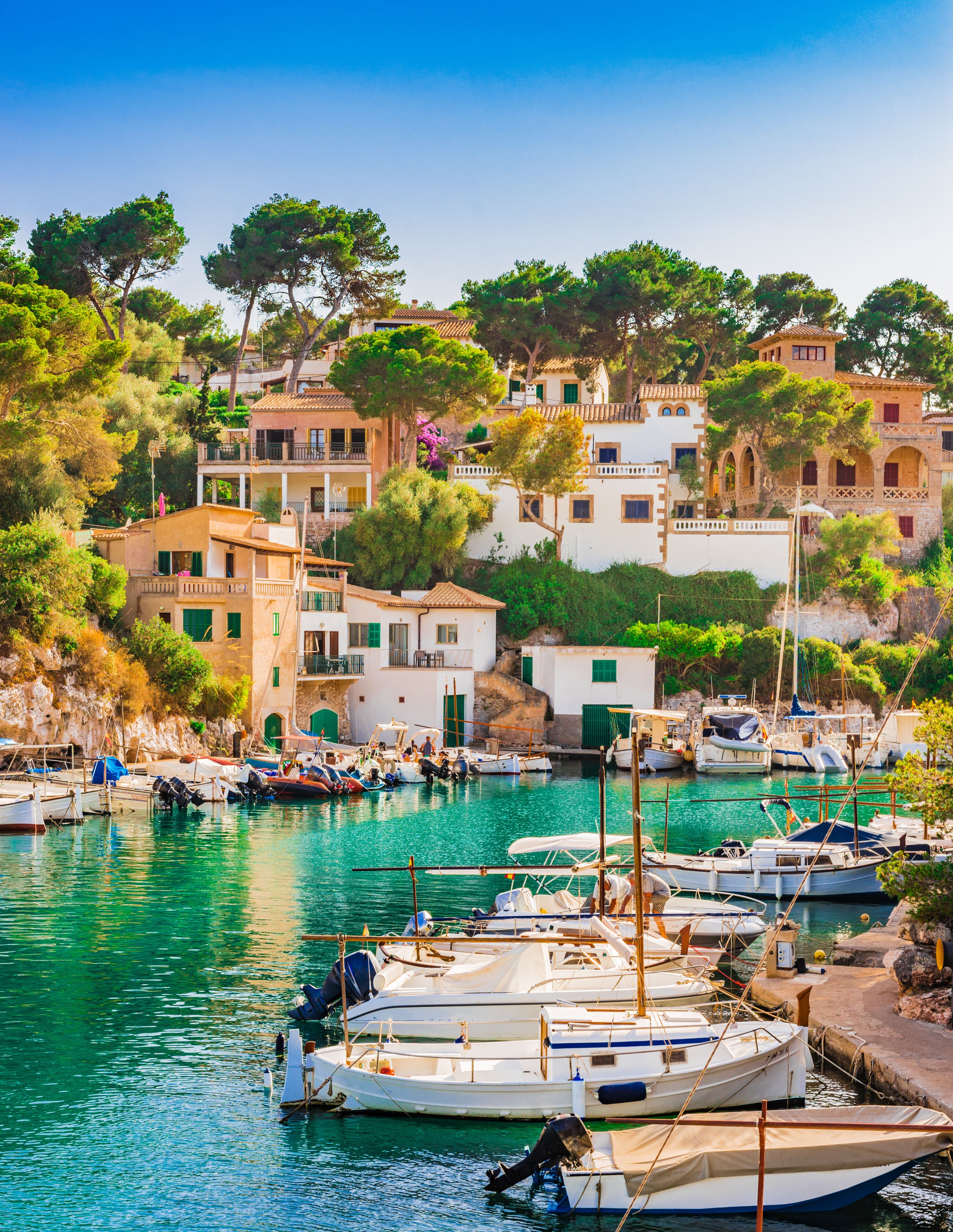 Idyllic view of the beautiful bay of Cala Figuera Majorca Spain