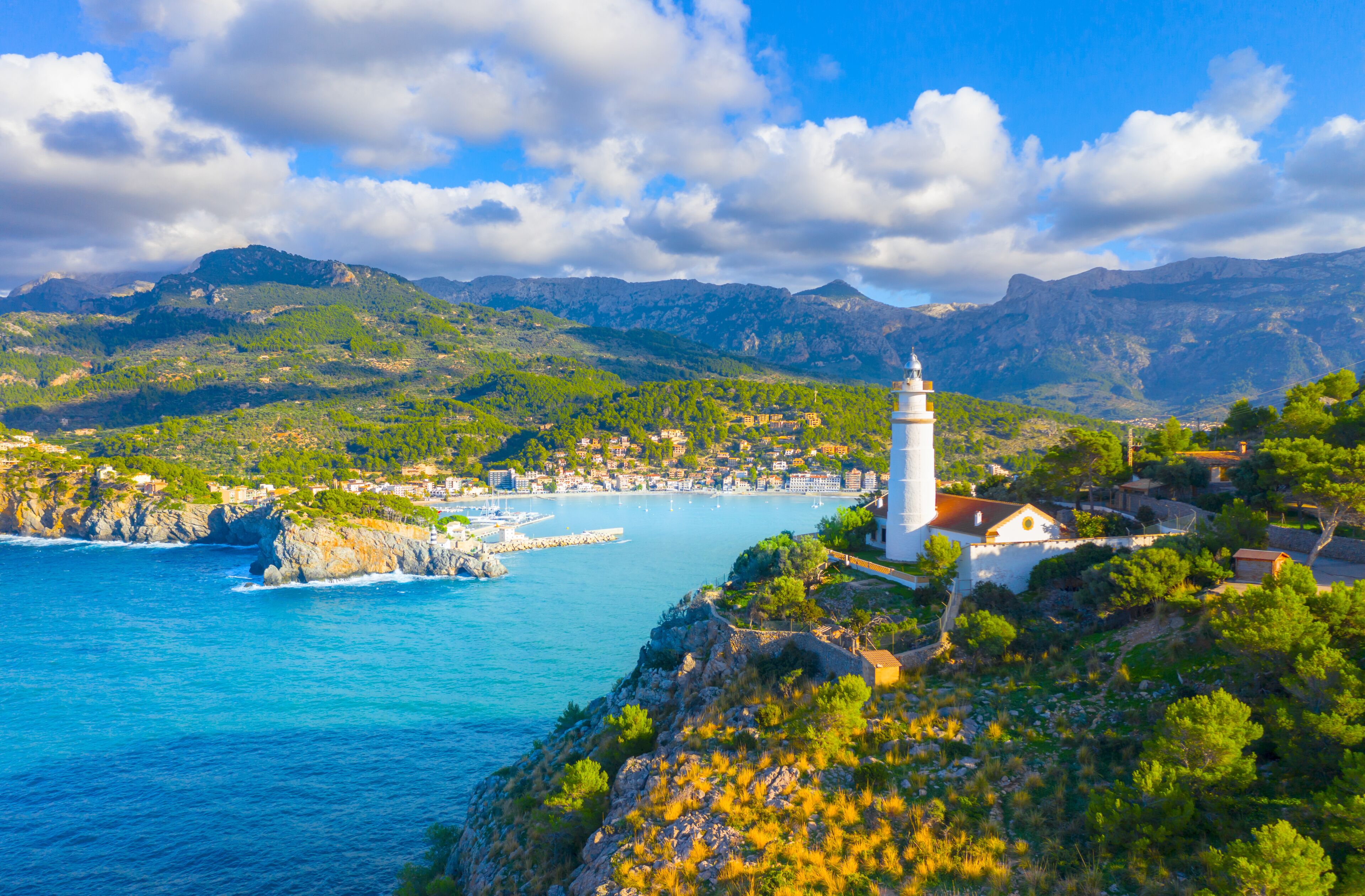 Beautiful harbour of Port de Soller, Majorca, Balearic Islands, Spain
