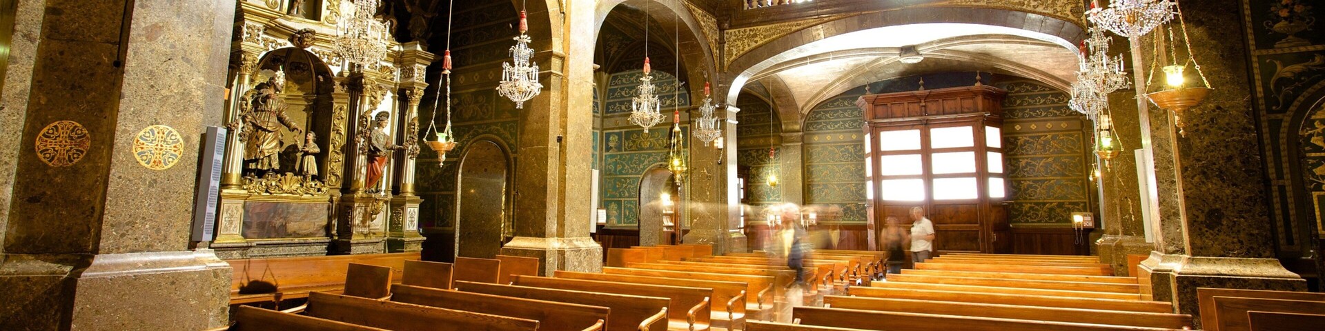 Lluc Monastery showing interior views, a church or cathedral and heritage architecture