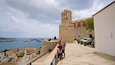 Ibiza Cathedral showing heritage elements and a bay or harbor as well as a family