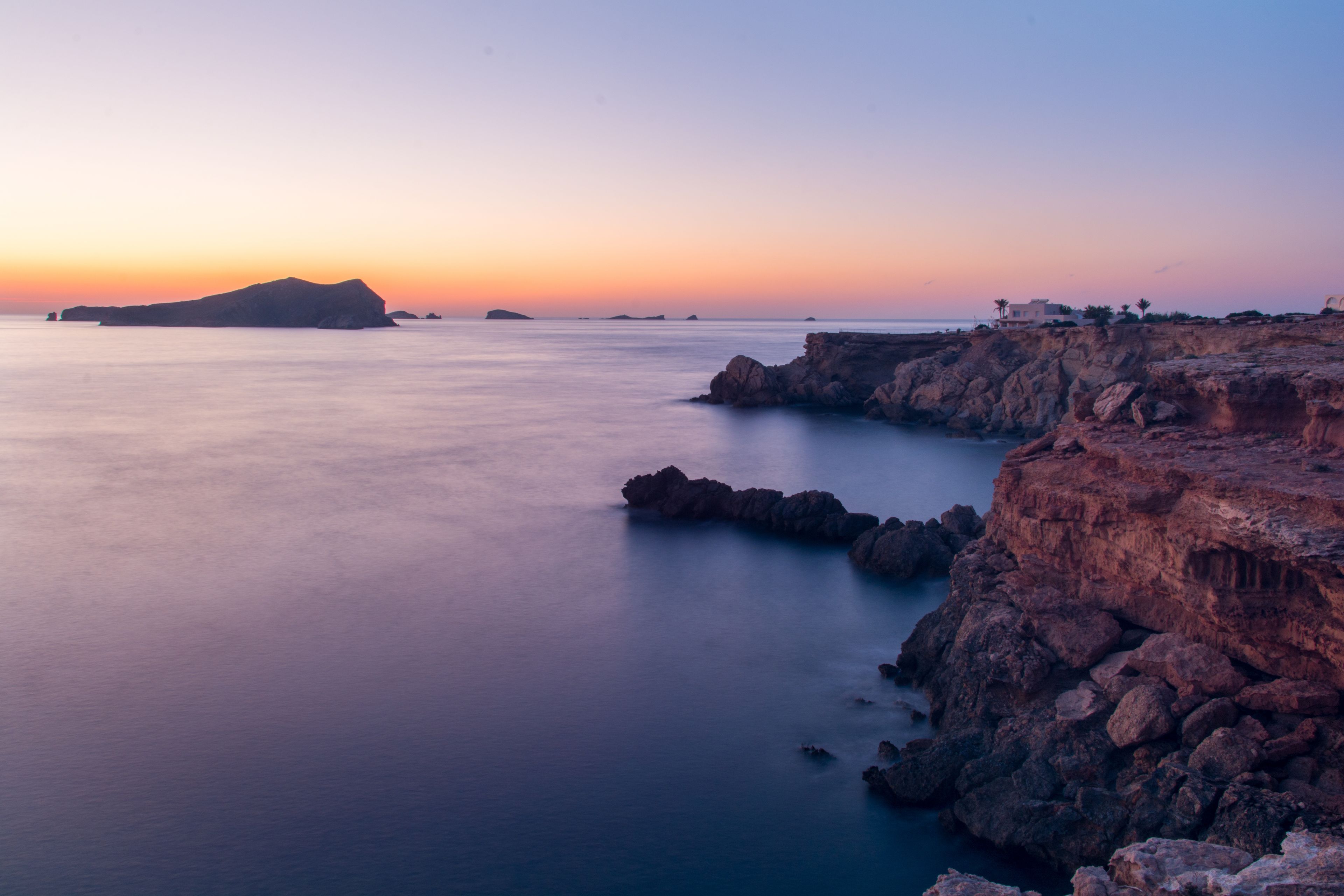 Beautiful Cala Comte Beach, Sant Antoni de Portmany, Ibiza, Balearic Islands, Spain.