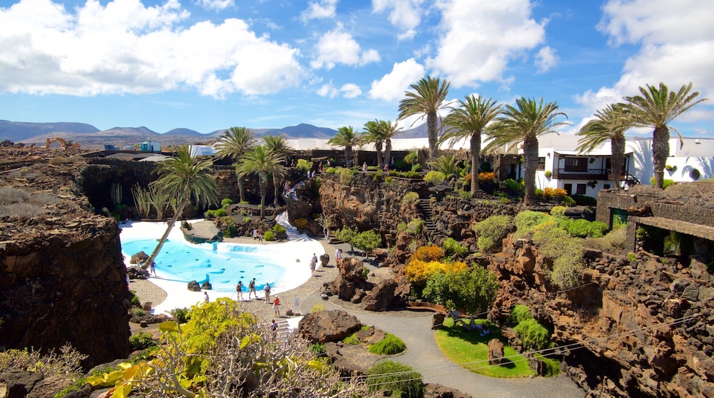 Jameos del Agua showing a pool, tropical scenes and a luxury hotel or resort