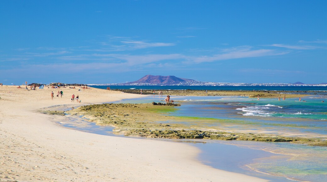 Strand Corralejo inclusief algemene kustgezichten en een strand