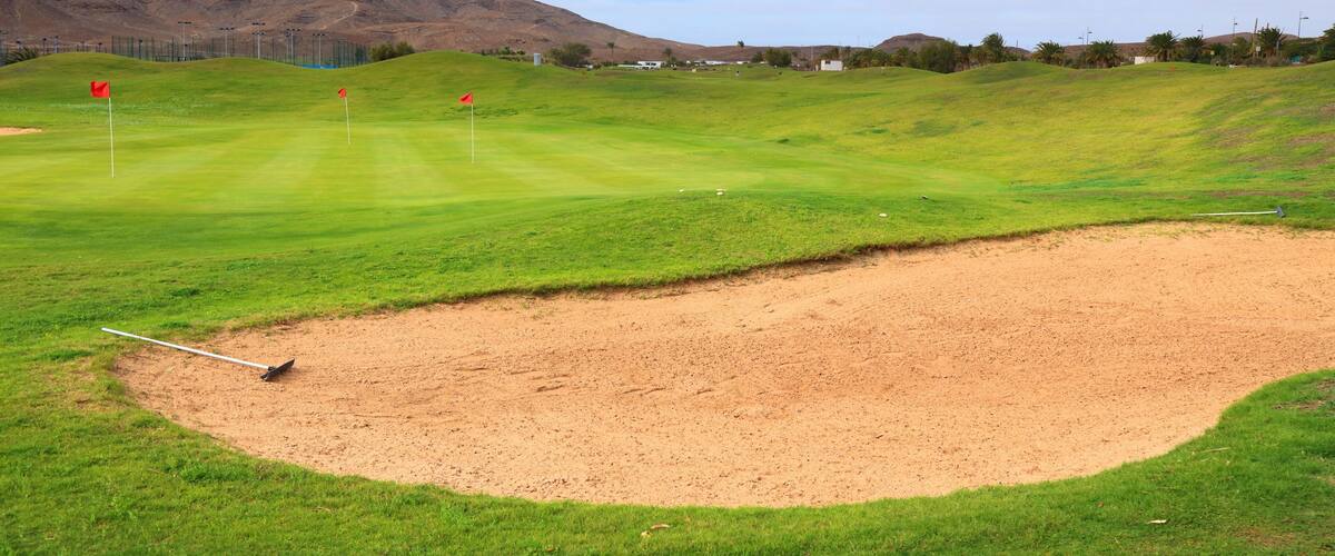 Sand trap on a golf course in Fuerteventura