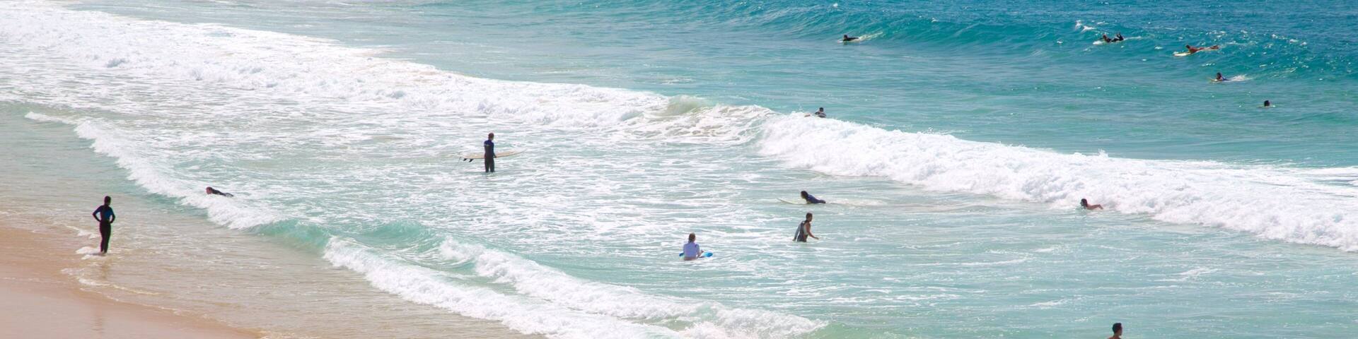 Cotillo Beach showing general coastal views, a beach and surf