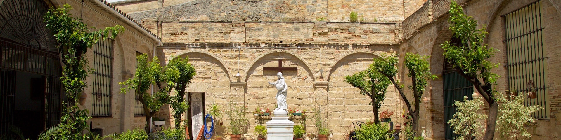 Jerez Cathedral which includes a garden and a church or cathedral