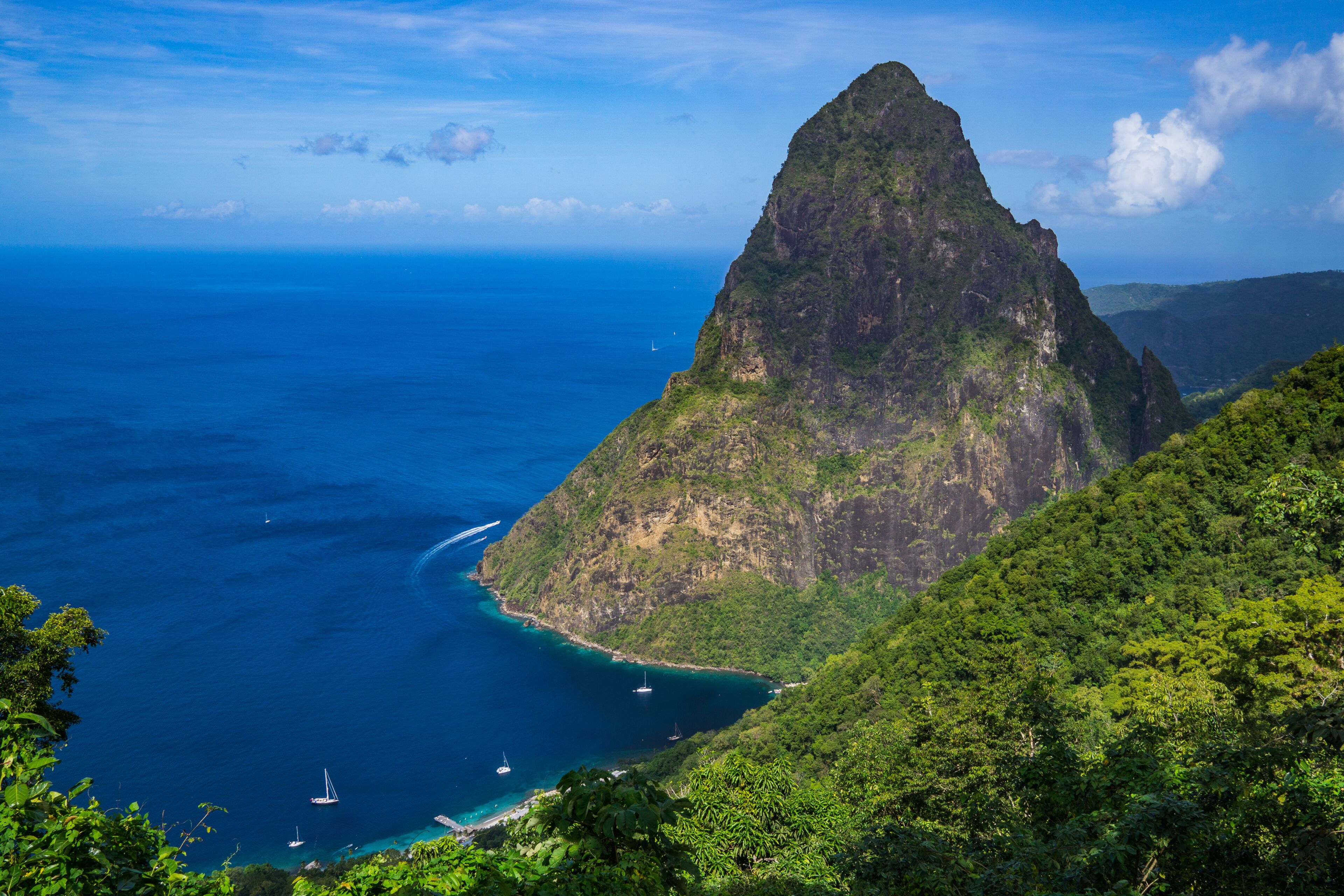 View of the Pitons