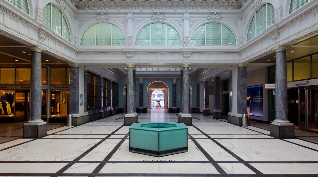 Paradeplatz which includes markets and interior views