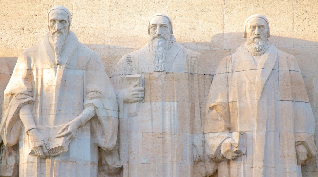 Reformation Wall Monument which includes a statue or sculpture and outdoor art