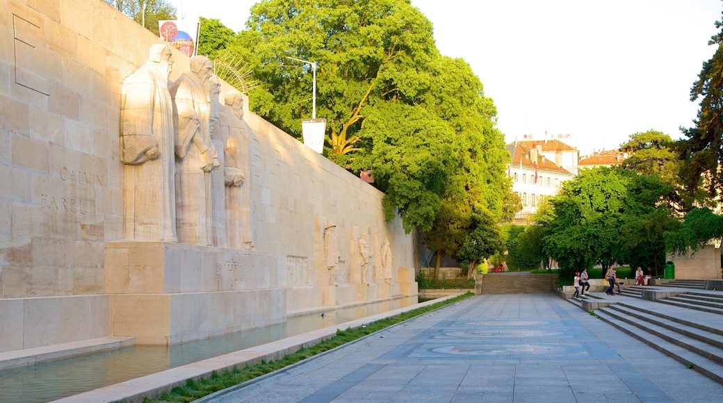 Reformation Wall Monument featuring a monument