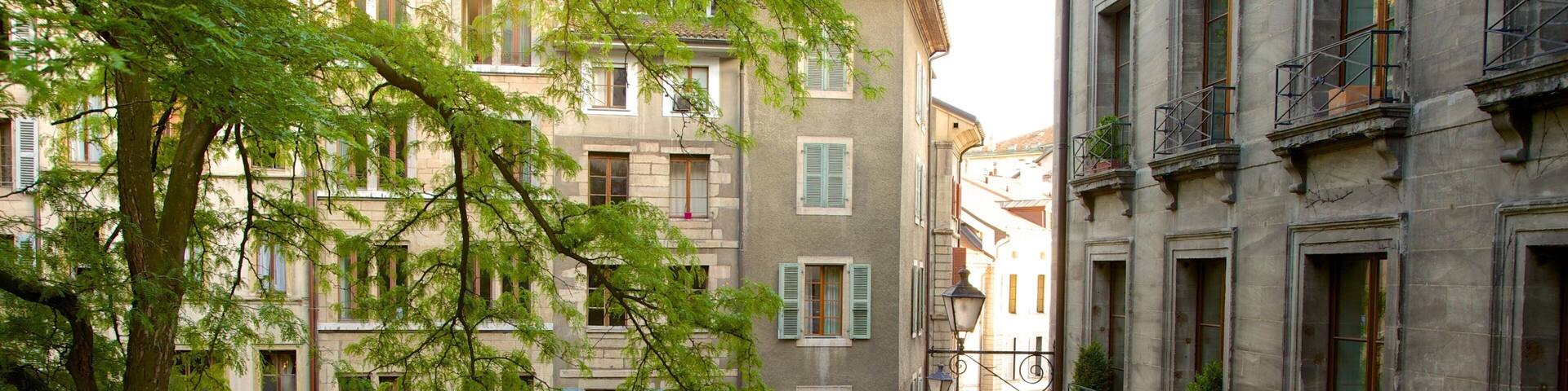 Bourg-de-Four Square showing a small town or village