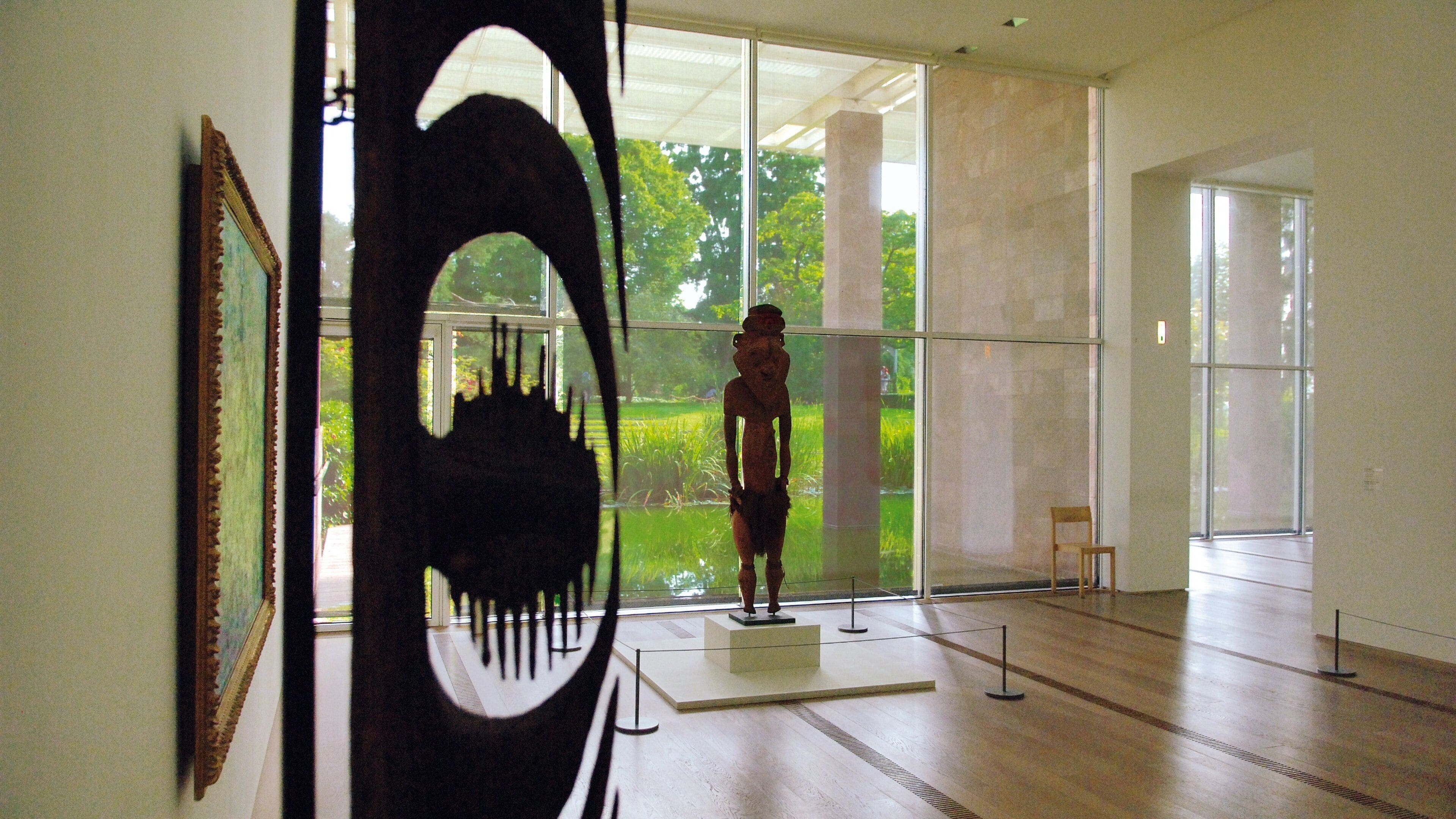 Beyeler Foundation showing interior views, art and a statue or sculpture