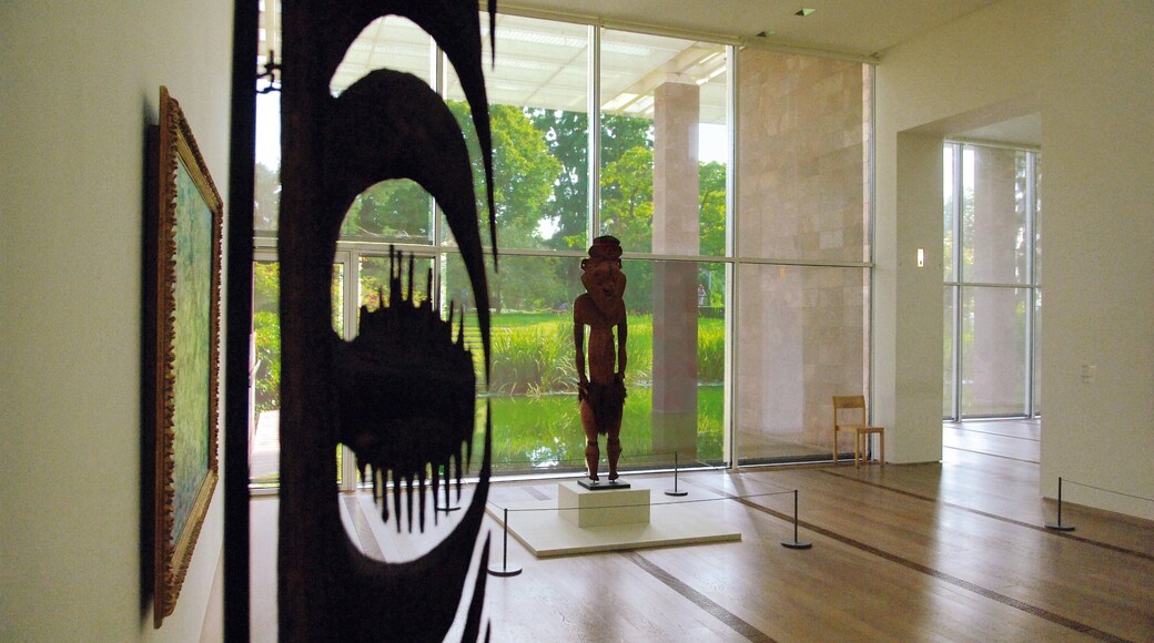 Beyeler Foundation showing interior views, art and a statue or sculpture