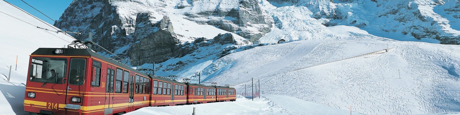 Eiger which includes snow and railway items