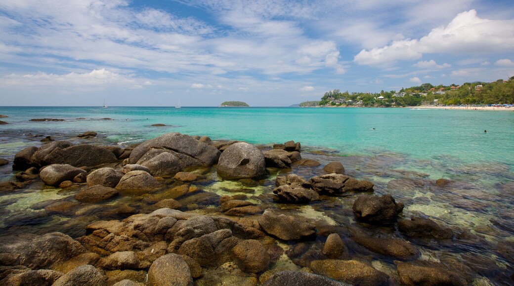 Kata Noi Beach showing landscape views, tropical scenes and rocky coastline