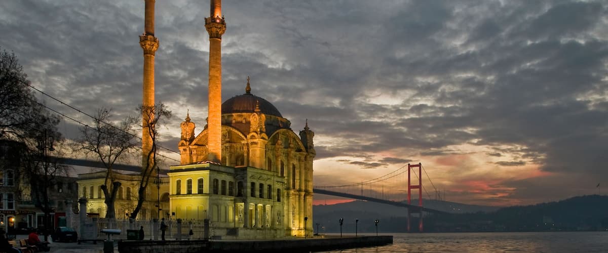 Dawn at Ortakoy Mosque in Bosphorus Istanbul Turkey