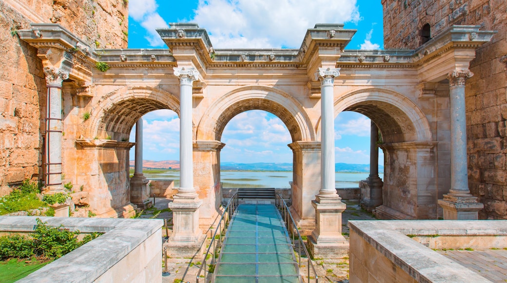 View of Hadrian's Gate in old city of Antalya Turkey
