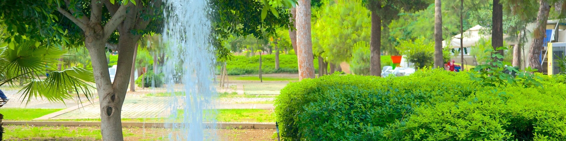 Karaalioglu Park showing a fountain and a garden