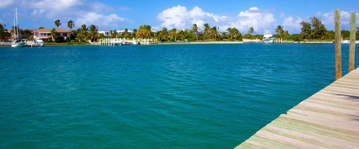 Turtle Cove which includes a bay or harbor, general coastal views and views
