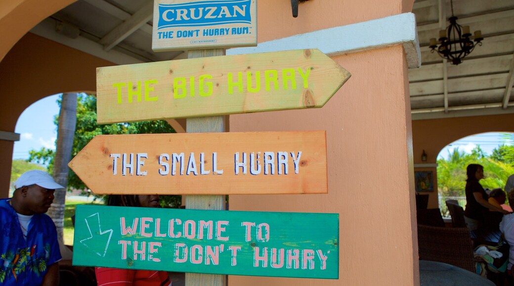 Cruzan Rum Factory which includes signage