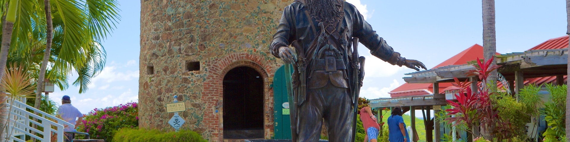Blackbeard\'s Castle which includes a statue or sculpture and a castle