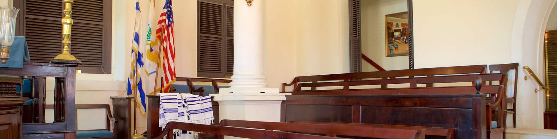 St. Thomas Synagogue which includes a church or cathedral and interior views