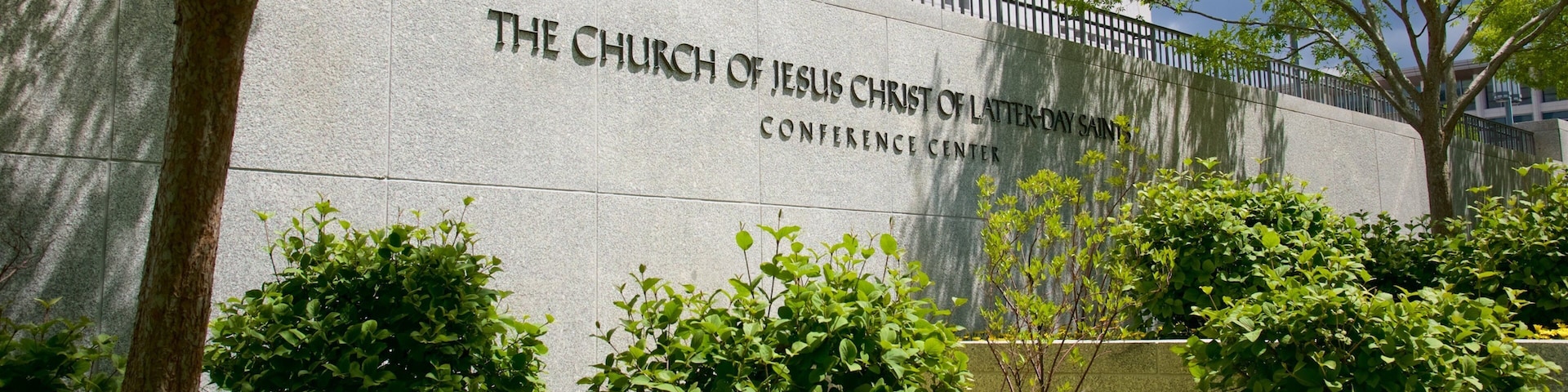 Conference Center showing signage and a church or cathedral
