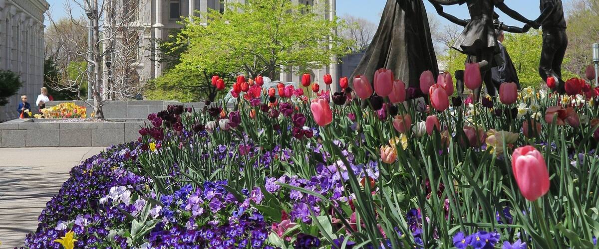 Caption---- Temple Square, Utah, USA