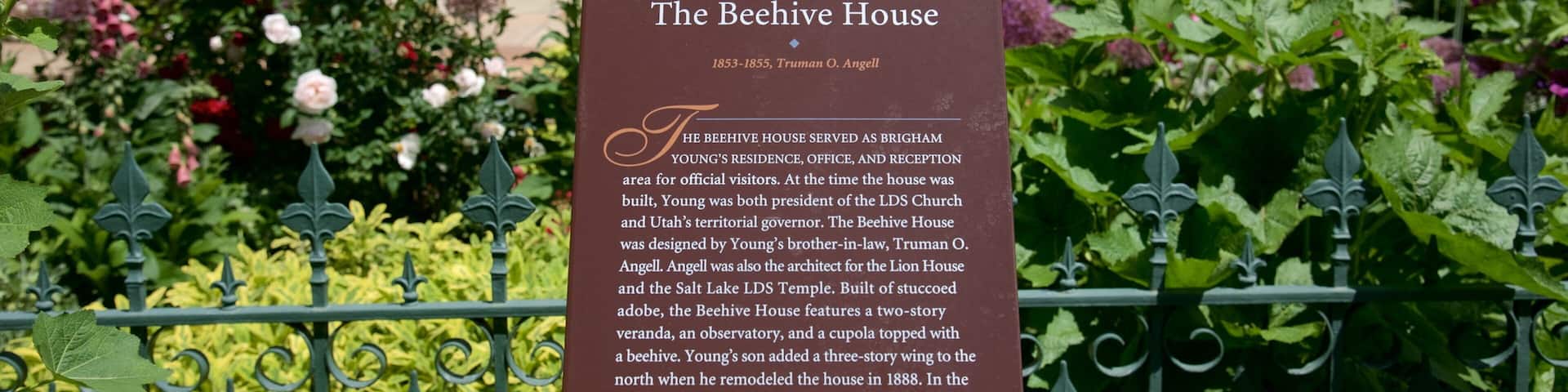 Beehive House featuring signage