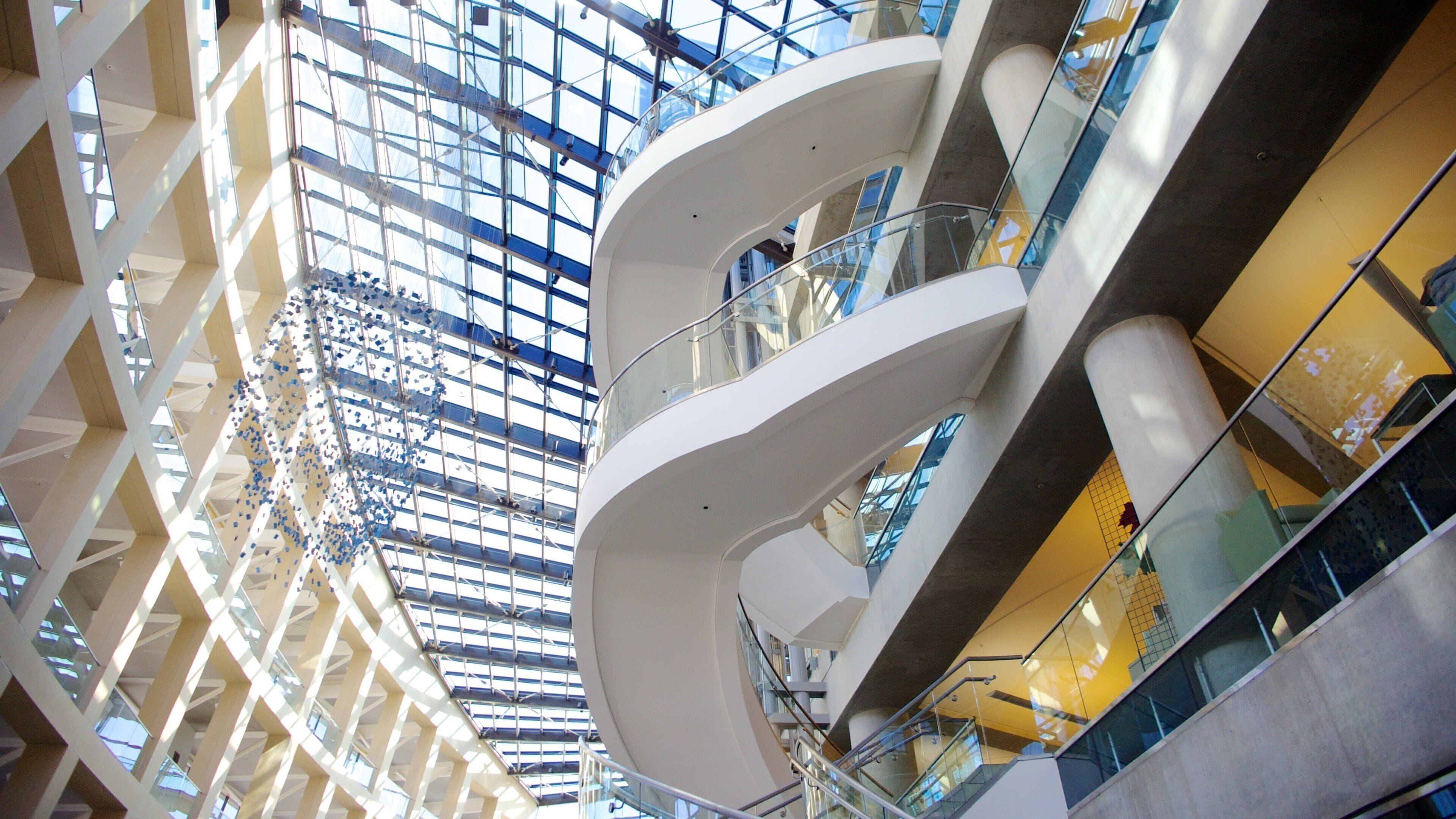 Salt Lake City Public Library showing interior views and modern architecture