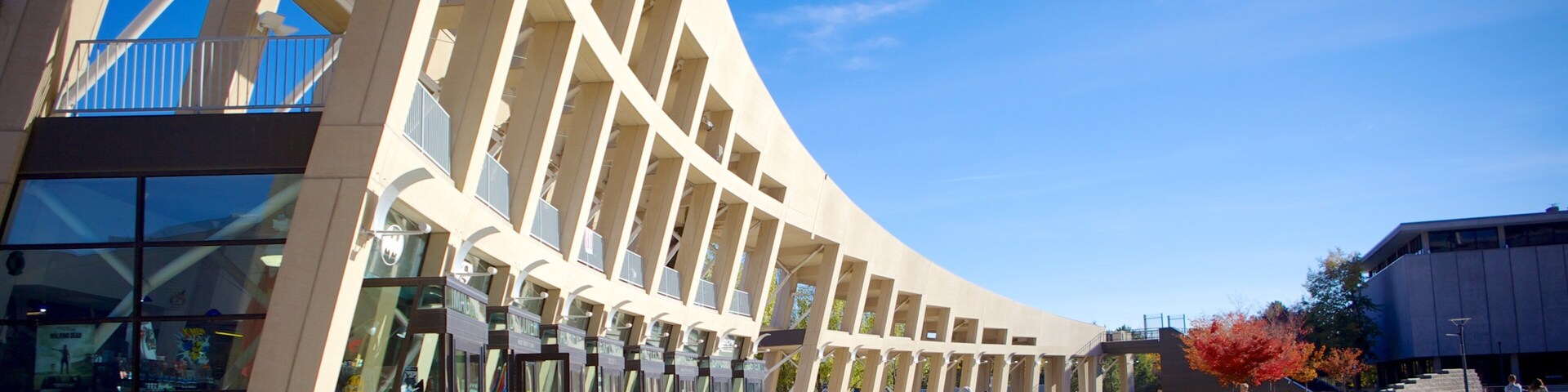 Edifício Principal da Biblioteca Pública de Salt Lake que inclui arquitetura moderna e uma cidade