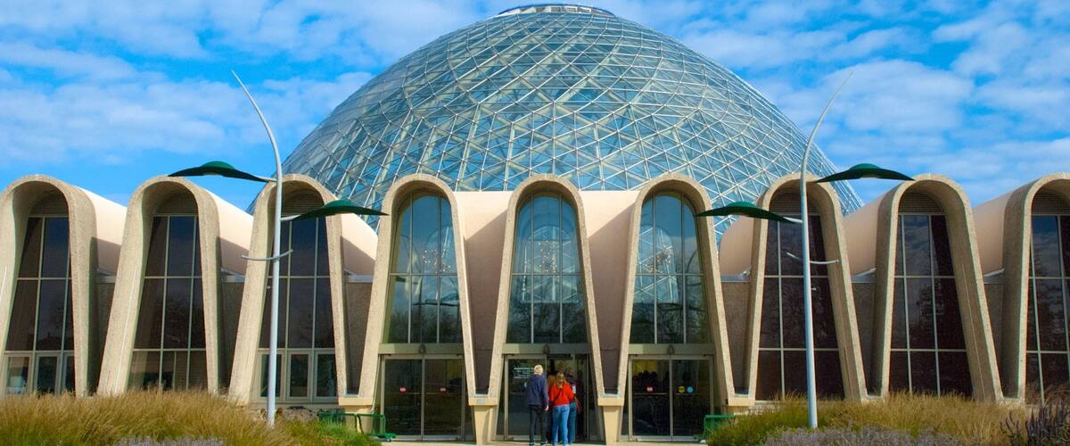 Mitchell Park Horticultural Conservatory featuring modern architecture and a city
