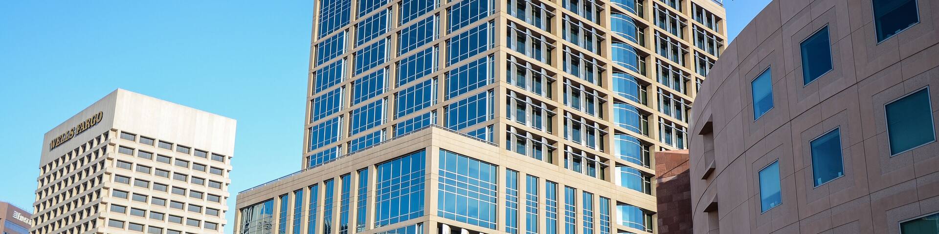 Phoenix City Hall building in Downtown Phoenix, Arizona on a clear summer day