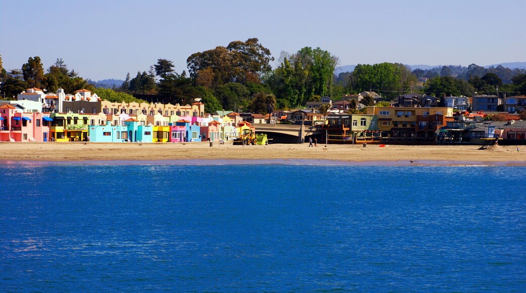 Scenic view of Capitola Village, California, as seen from the Capitola Wharf