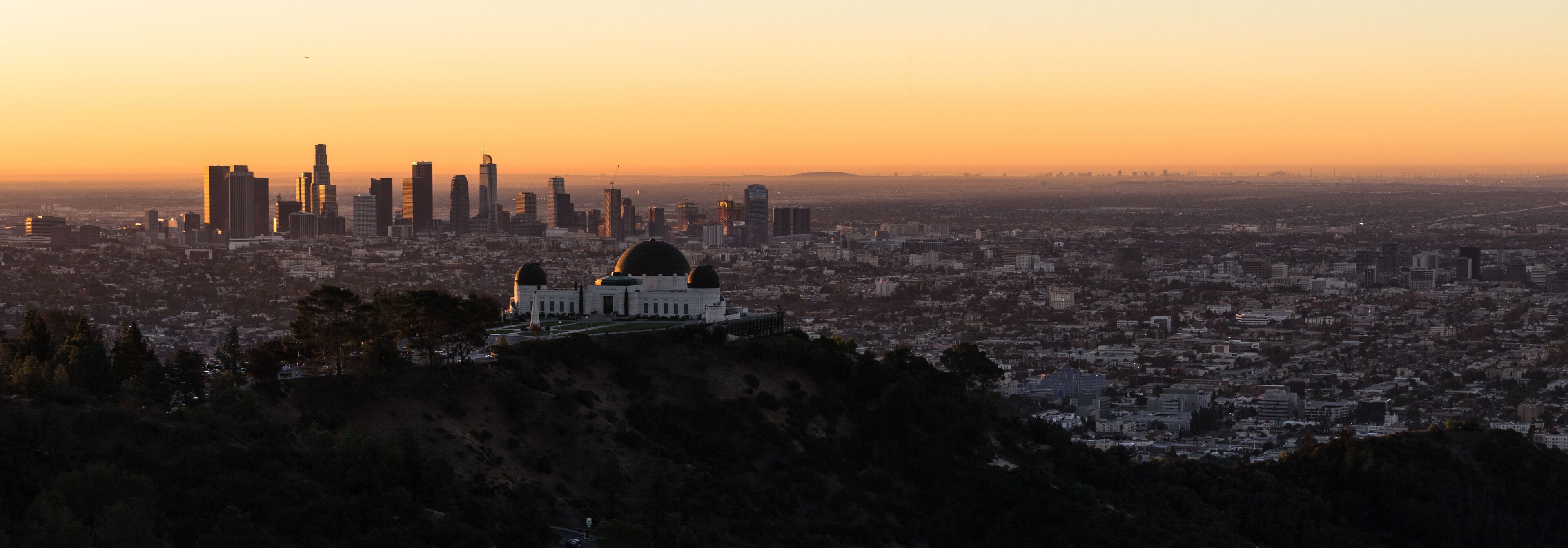 Beautiful Light Los Angeles Downtown City Skyline Urban Metropolis