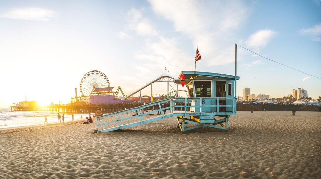 Santa Monica pier at sunset
