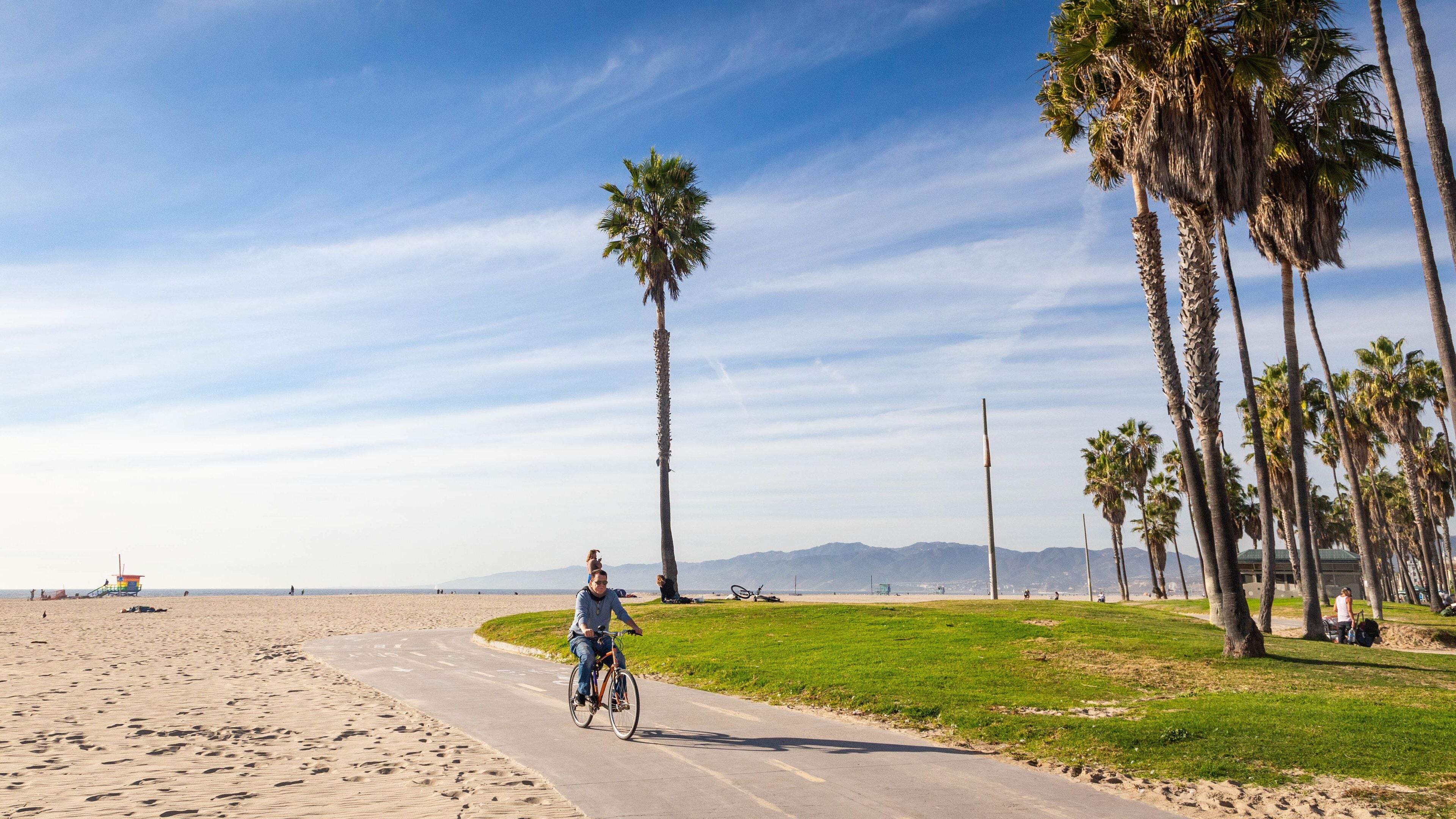 Venice Beach featuring a garden, a beach and cycling