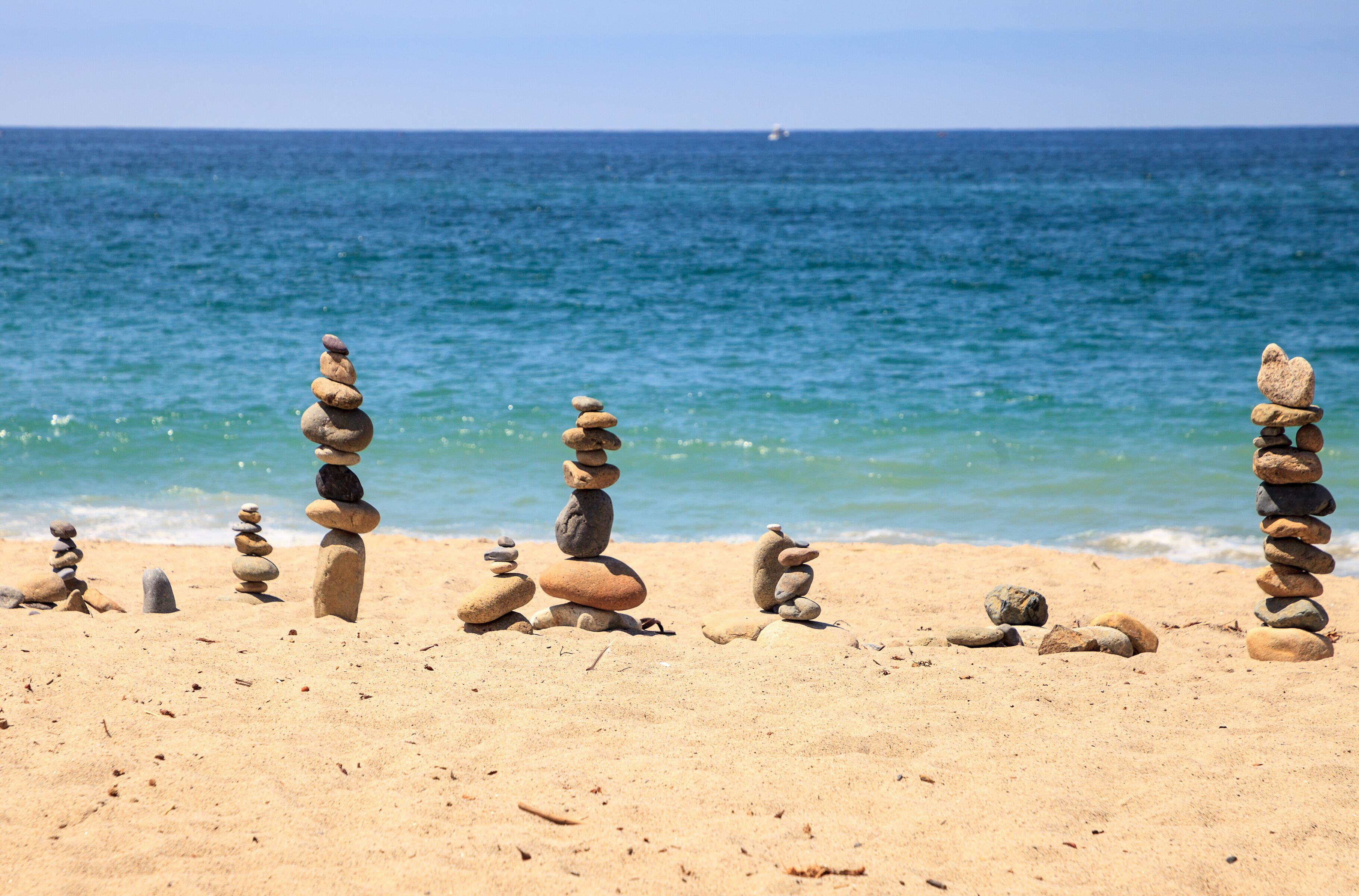 Stones piled on top of one another in Inuksuk fashion