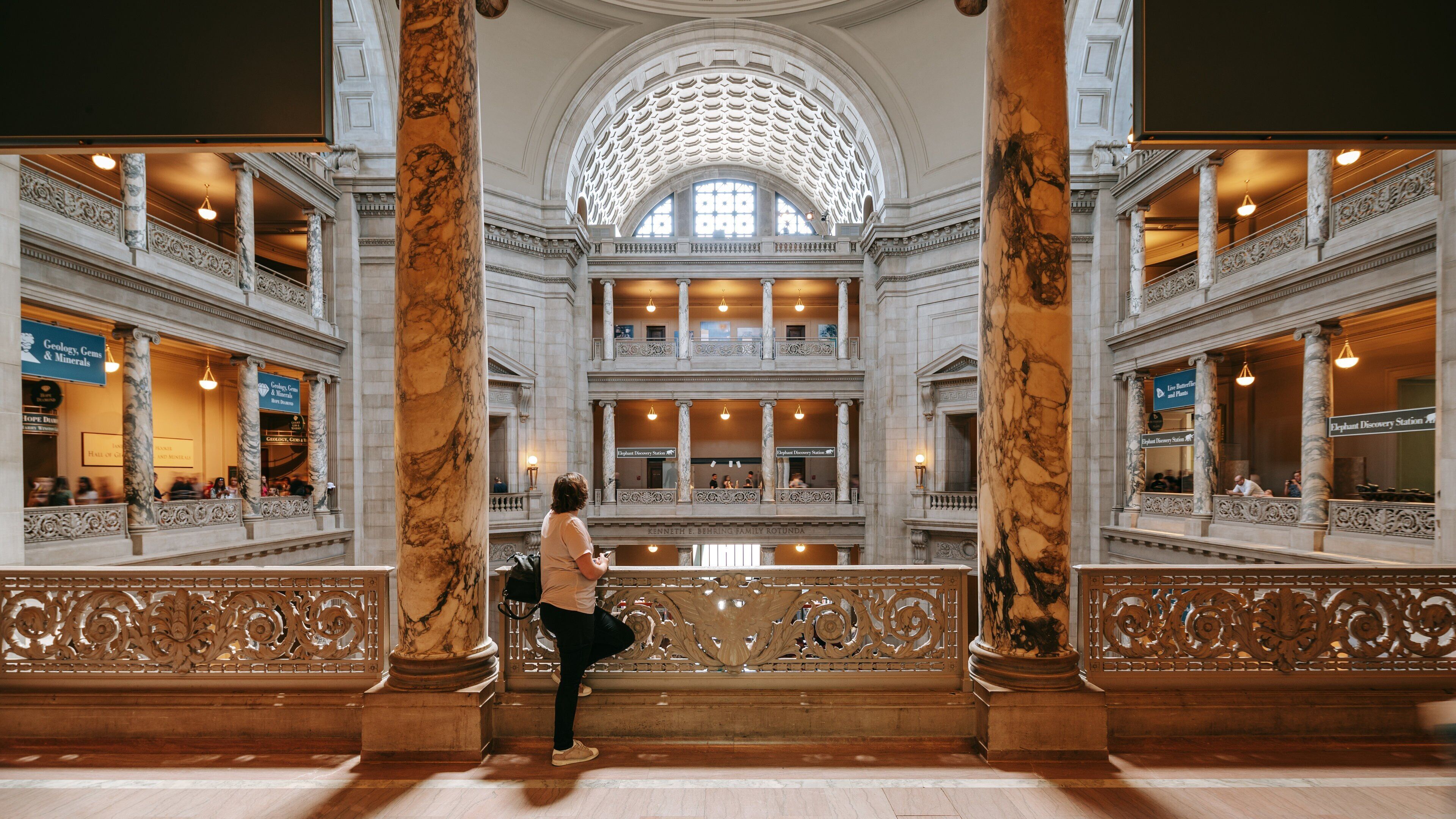 National Museum of Natural History featuring heritage elements and interior views as well as an individual femail