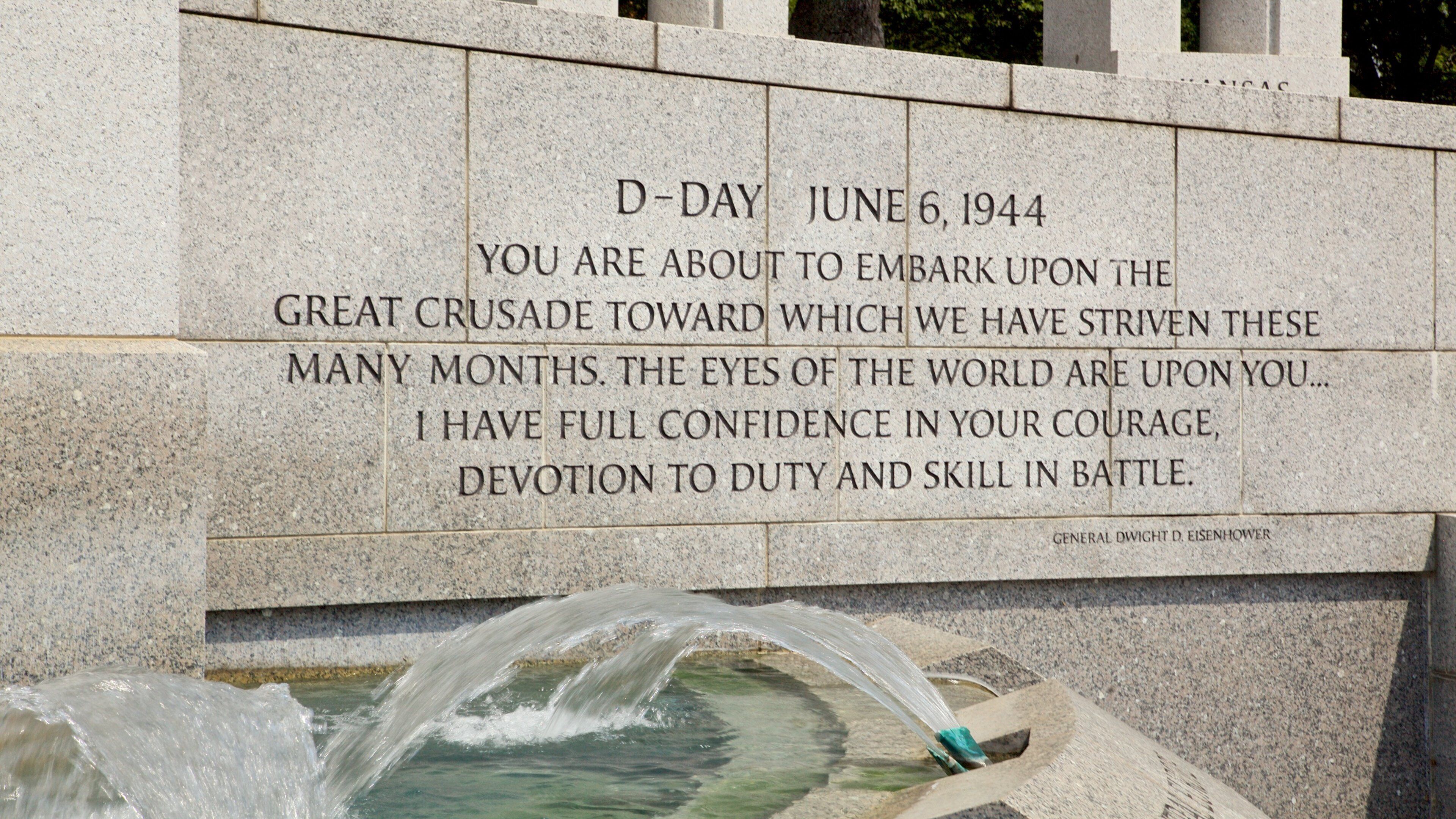 National World War II Memorial which includes a fountain
