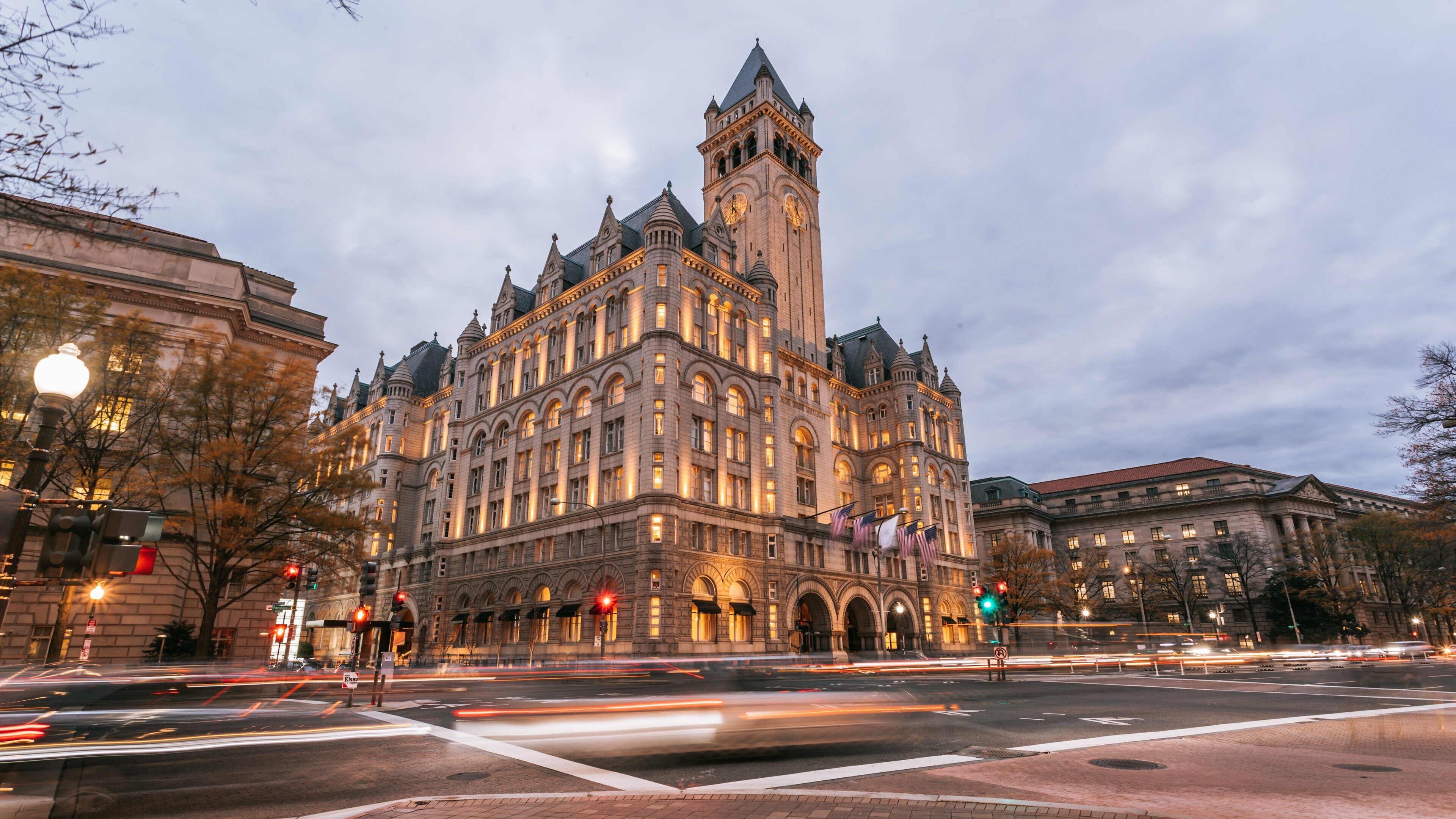 Old Post Office Pavilion showing a city, heritage architecture and night scenes