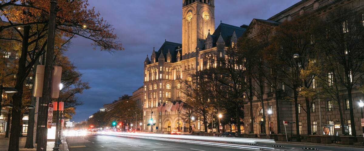 Old Post Office Pavilion which includes heritage architecture, a city and night scenes