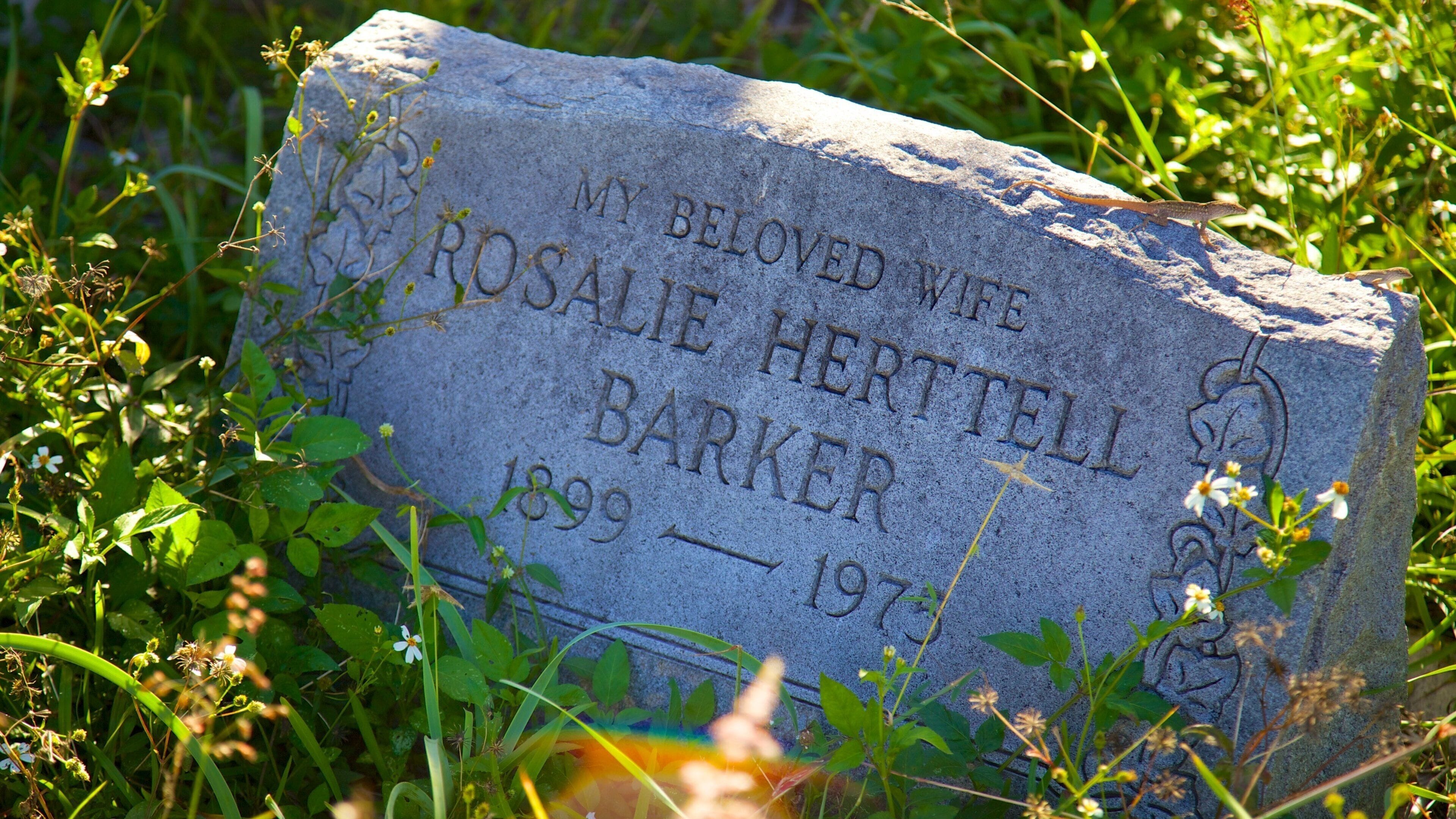 Key West-kirkegården som inkluderer skilt, minnesmerke og kirkegård