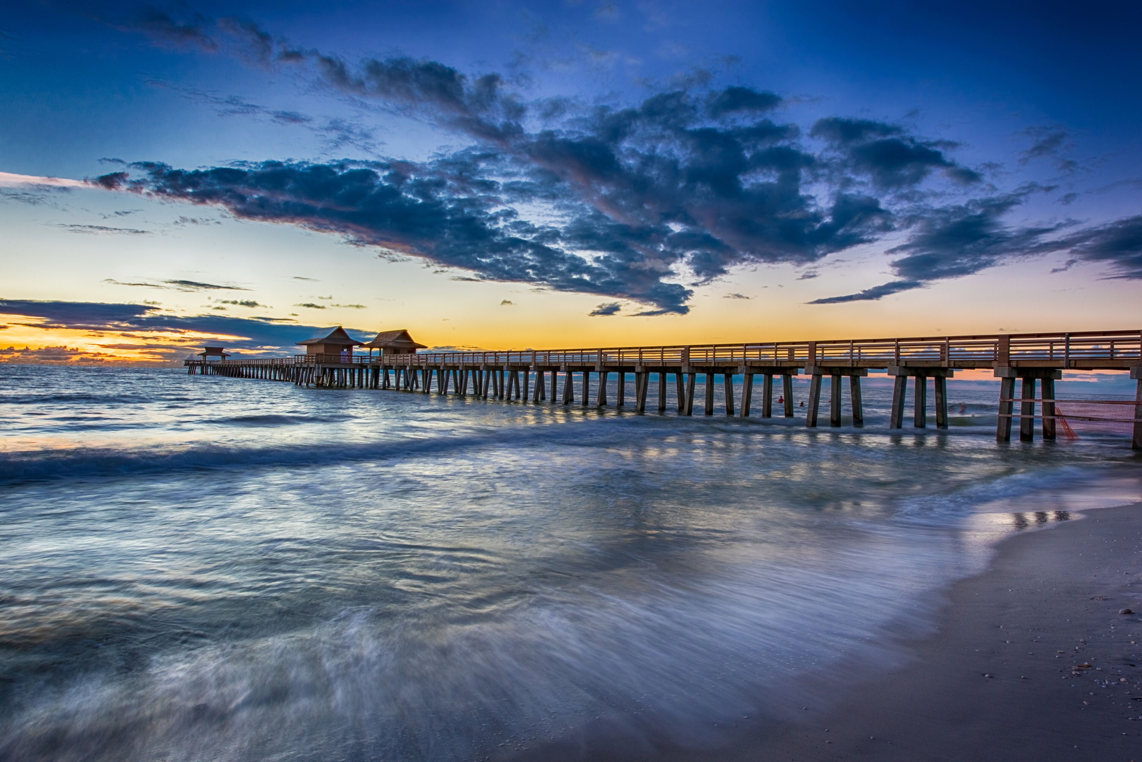 Sunset over Naples Pier, Florida