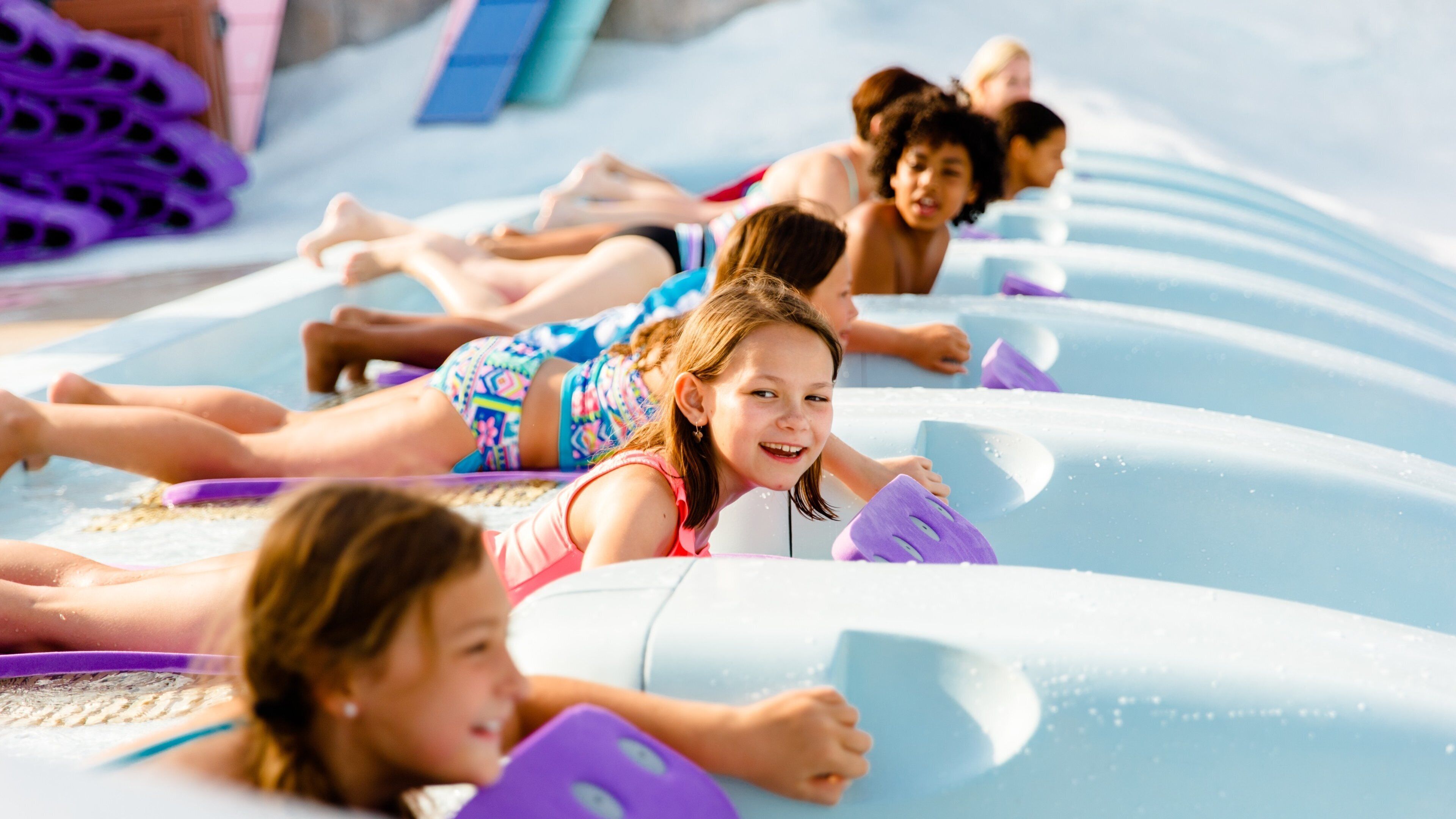 Disney\'s Blizzard Beach Water Park featuring a waterpark as well as children