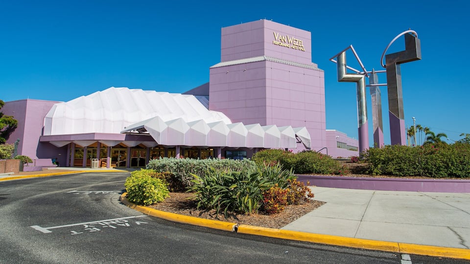 Van Wezel Performing Arts Hall which includes signage