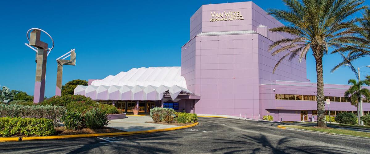 Van Wezel Performing Arts Hall which includes signage