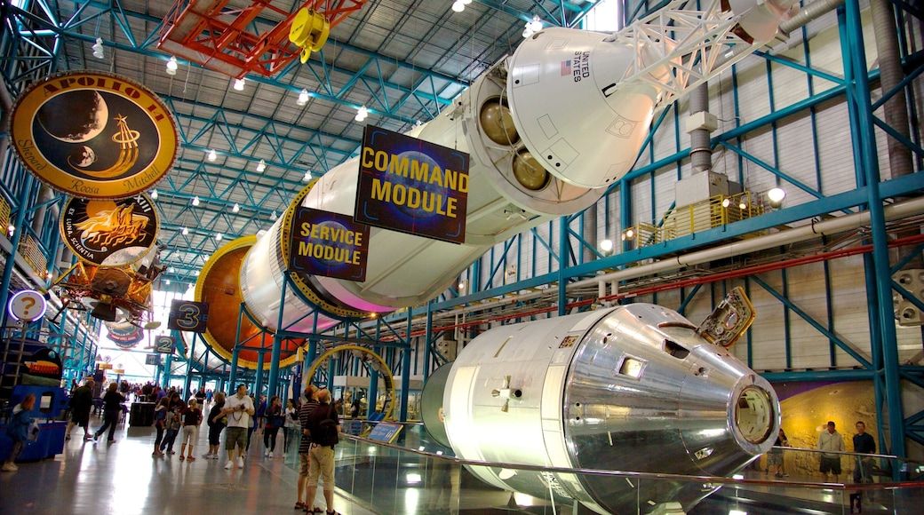 Space exploration exhibits at Kennedy Space Center showcasing iconic spacecraft in Cape Canaveral, Florida